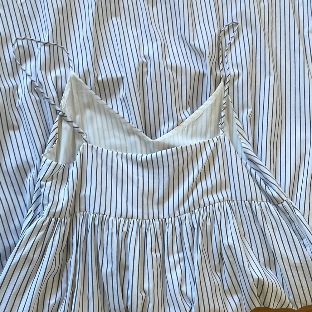 Jenni Kayne Cove Maxi Dress White with Navy Stripe Sz L - Picture 4 of 5